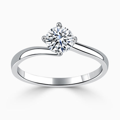 Hafeez Jewellery London Tulip 18k white gold round diamond solitaire engagement ring - top view