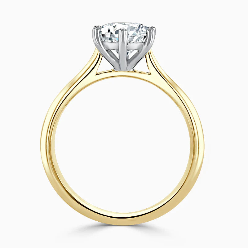 Hafeez Jewellery London Jasmine 18k yellow gold round diamond solitaire engagement ring - front view