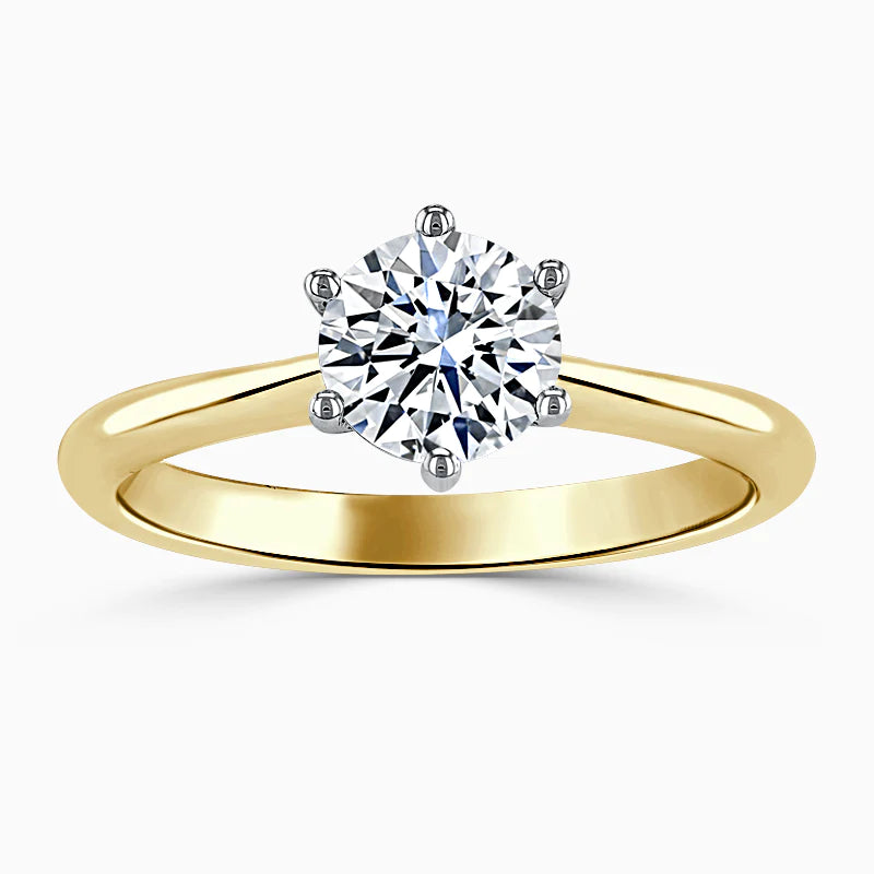 Hafeez Jewellery London Jasmine 18k yellow gold round diamond solitaire engagement ring - top view