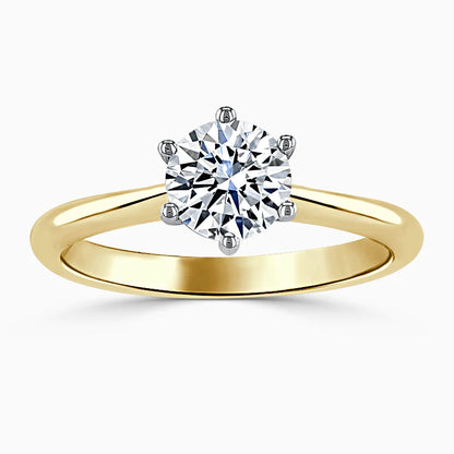 Hafeez Jewellery London Jasmine 18k yellow gold round diamond solitaire engagement ring - top view