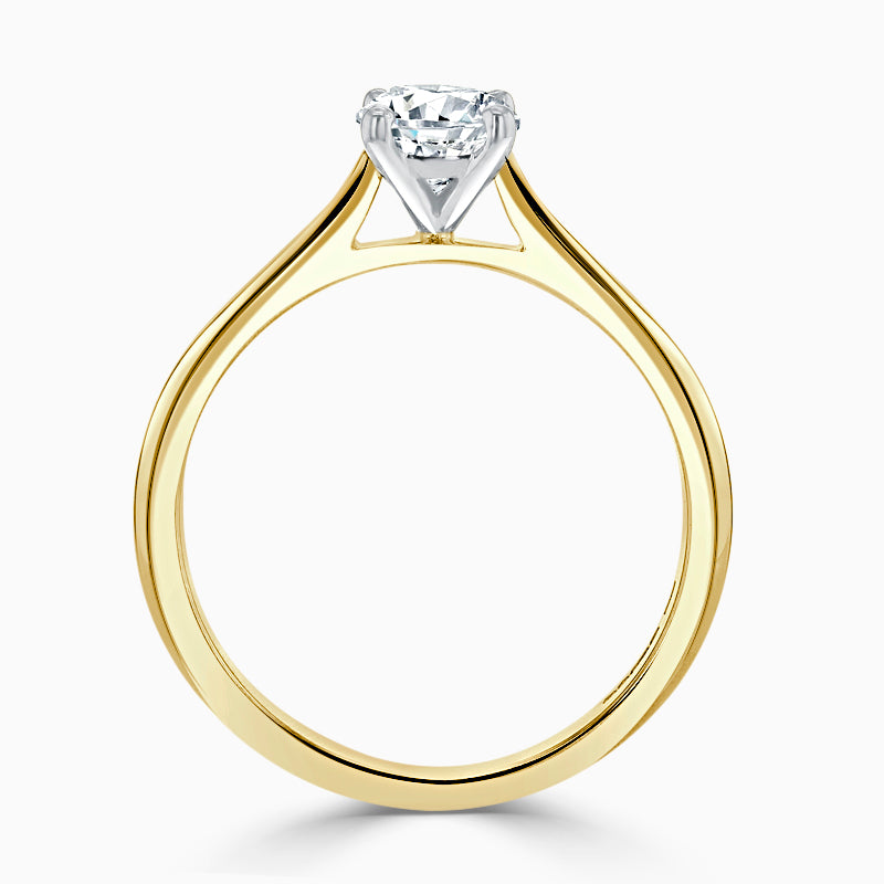 Hafeez Jewellery London Musk 18k yellow gold round diamond solitaire engagement ring - front view