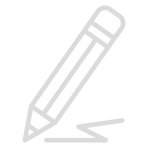 Outline of a pencil on a white background